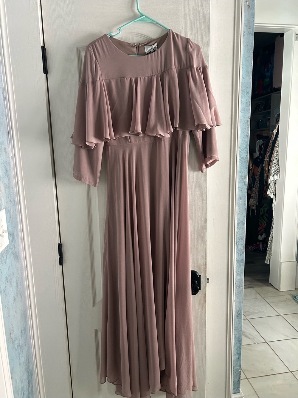 Dainty Jewells Dusty Rose Ruffle Maxi Dress